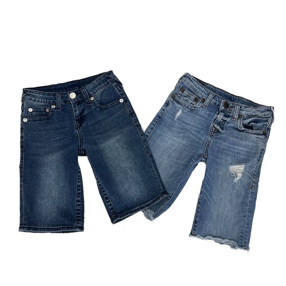 True Religion Bermuda Jean Stretch Shorts Lot Girls 10 - Picture 1 of 4